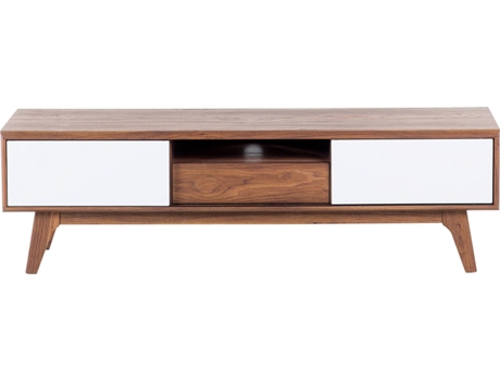 Mueble TV madera oscura/blanco BELIANI Eerie