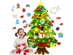 Árbol De Navidad Creativo De Fieltro De 1 M, 32 Adornos Extraíbles Para Crear Divertidas Decoraciones Diy, Incluye Una Cadena De Luces Para Un Brillo