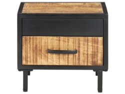 Maison Exclusive - Mesita De Noche De Madera De Mango Rugosa 40x40x35 Cm