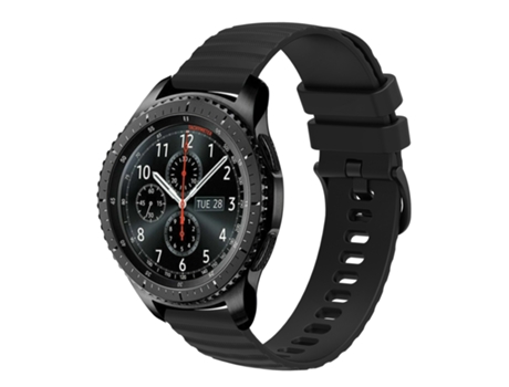 Correa de reloj inteligente para Samsung Gear S3 Frontier 22 mm Patrón de puntos ondulados de silicona de color sólido (negro)