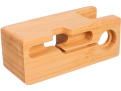 Soporte Para Teléfono Natural Para Escritorio, Estación De Carga Compatible, Organizador De Relojes