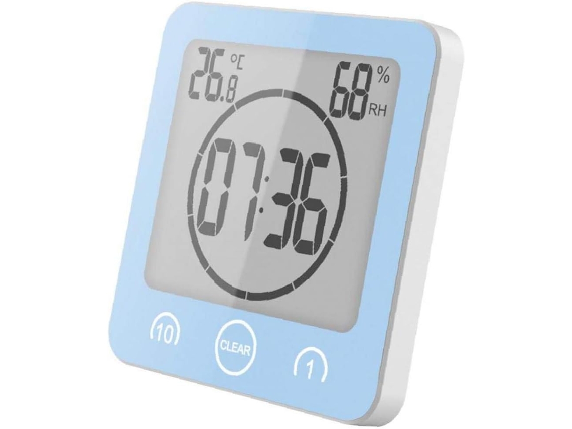 Display Lcd Digital À Prova D'Água Respingo Relógio de Parede Do Banheiro Chuveiro Temporizador Temperatura
