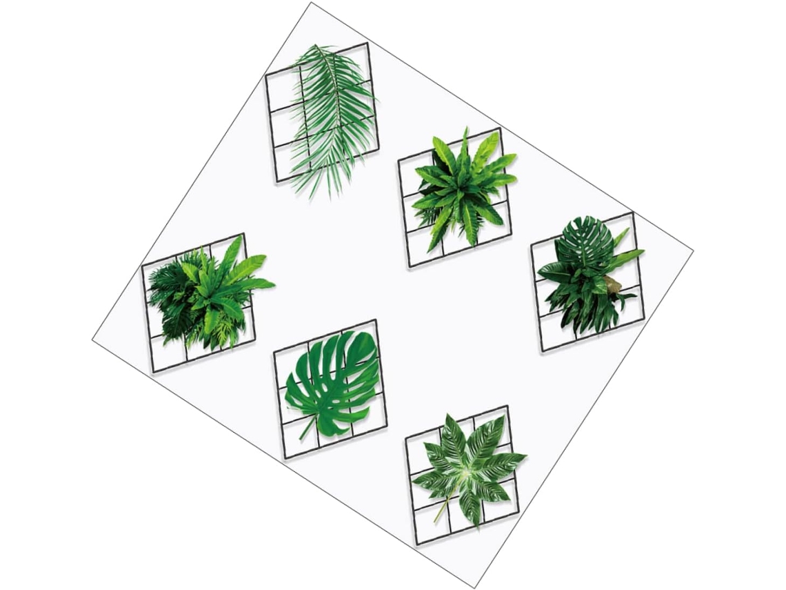 Decoración De Pared Para El Hogar Adhesivo Marco De Fotos Patrón De Planta Verde Agregar A La Pared