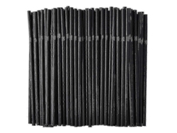 Pajitas Flexibles Desechables De Plástico Negro, 500/200/100 Unidades, Para Fiestas Y Uso Diario.