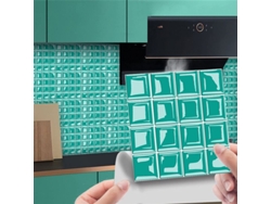 Adhesivo de fondo con efecto mosaico 3D simulado, 3,94 x 3,94 pulgadas, autoadhesivo y removible, decorativo para el hogar.
