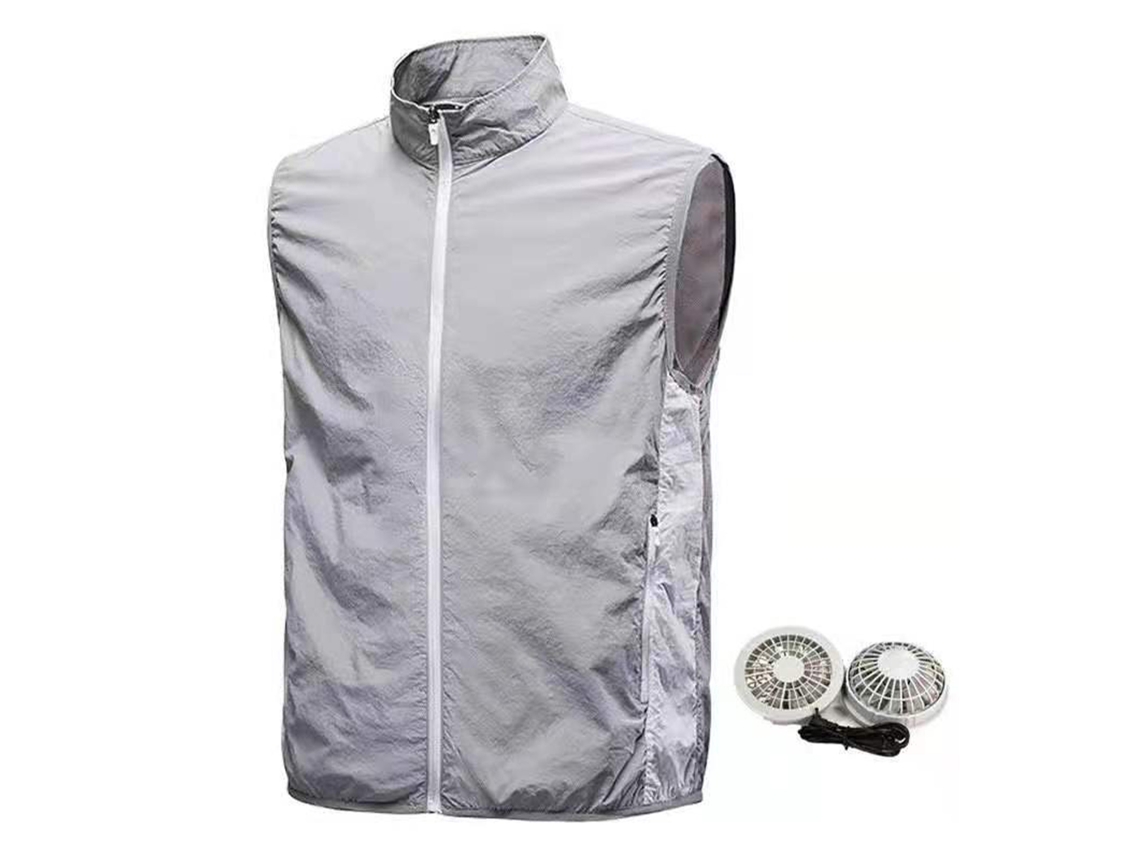 Colector De Aire Acondicionado Transpirable De Alta Potencia Para Hombre Con 3 Velocidades De Viento, Gris Verano, 2xl
