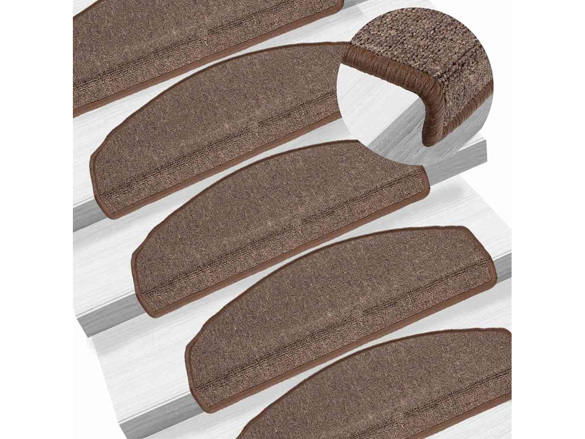 Peldaños De Escalera 15 Piezas 65x24x4 Cm Marrón Café