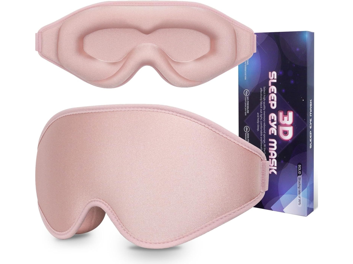 Antifaz Para Dormir 3d Con Corte Ergonómico, Bloqueo Total De La Luz, Ajustable Y Transpirable Digitallab Rosa