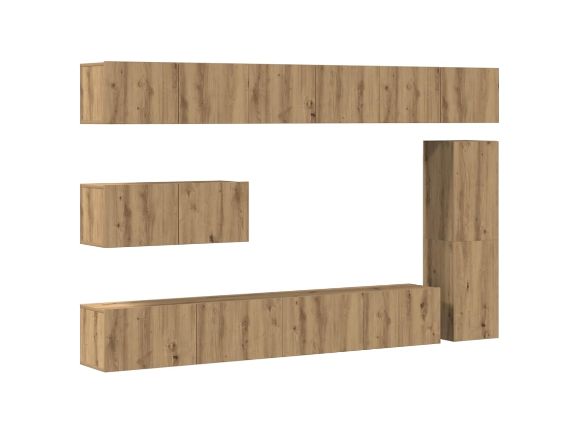 Conjunto de mueble de TV de pared de 7 piezas MAISON EXCLUSIVE