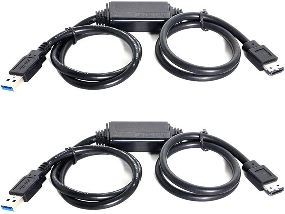 2 Fuentes De Alimentación A Través De Cable Adaptador De Corriente Esata Dc 5v A Usb 3.0