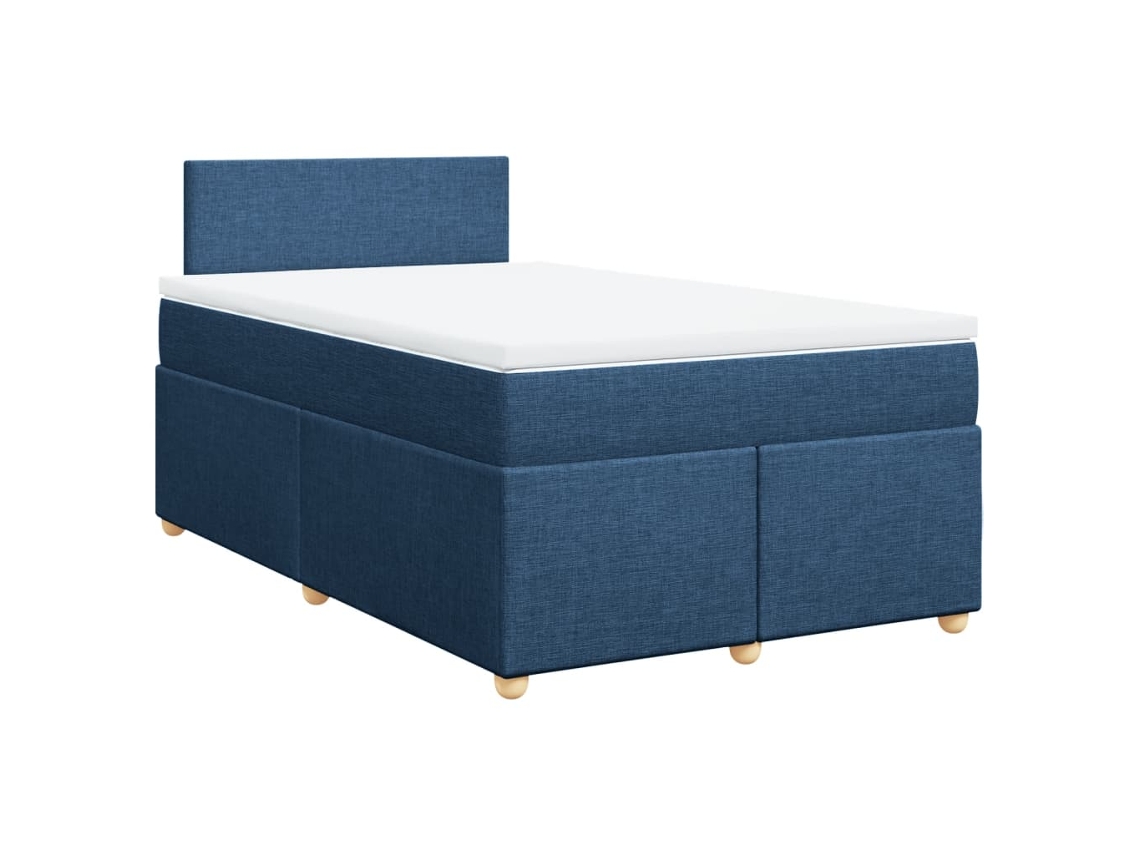 Maison Exclusive - Cama Box Spring Con Colchón Tela Azul 120x200 Cm