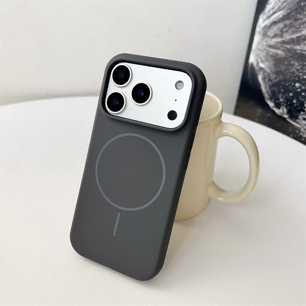 (iphone 14 Pro Max, Gris) Funda Protectora Magnética De Silicona Líquida, Compatible Con Carga Inalámbrica Magsafe