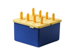 Molde Para Helado De 8 Compartimentos Con Tapa, Para Armar Uno Mismo, Pp Seguro Para El Hogar Y Restaurantes, Amarillo, Azul