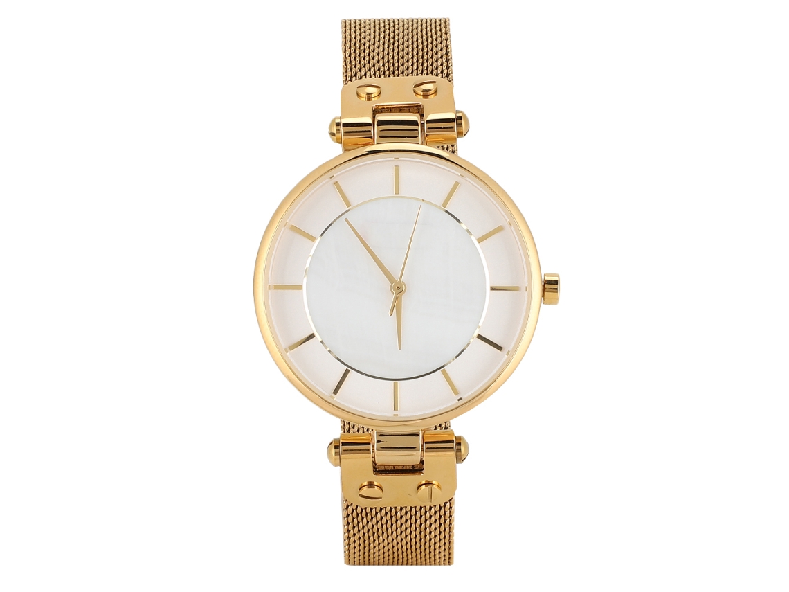 Reloj De Moda Para Mujer Con Brazalete De Acero, Resistente Al Agua, Esfera Redonda Y Movimiento De Cuarzo.