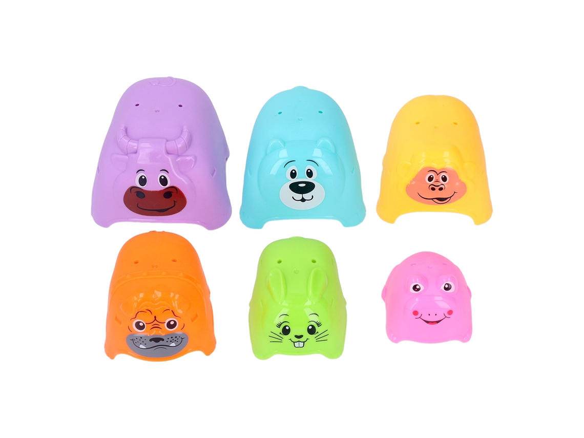 6 Tazas Apilables Animales Bonitos Juguete Educativo Para Bebé Mejora Habilidades Motoras