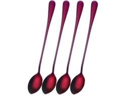 Cuchara De Acero Inoxidable Con Mango Largo Para Cócteles Y Batidos, 4 Piezas