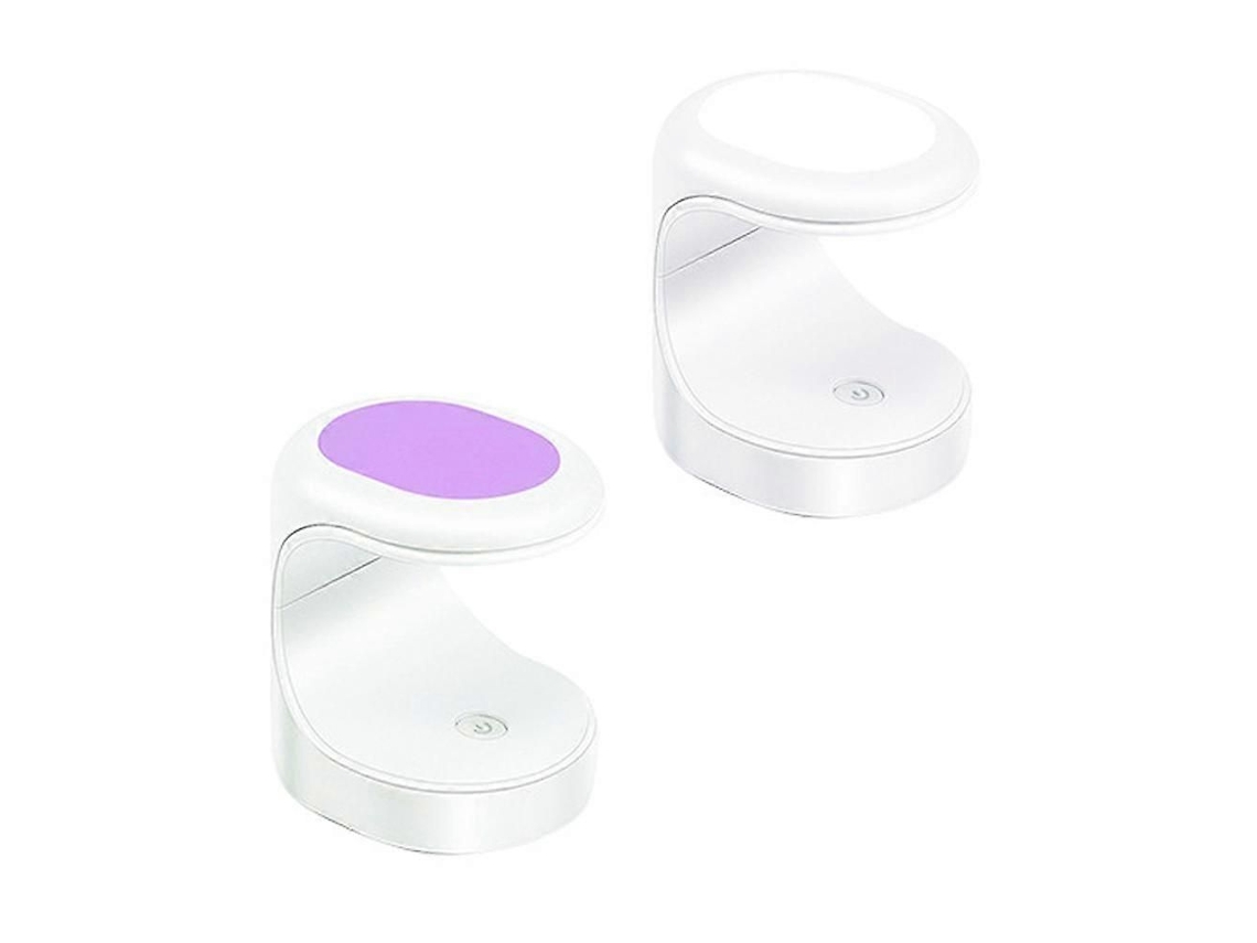 Paquete de 2 mini lámparas UV para uñas, lámpara secadora para esmalte en gel, lámpara portátil para un solo dedo para el hogar y el salón N GOKOCO (blanco, morado)