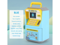 Caja fuerte infantil tipo cajero automático con asa, desbloqueo por contraseña y huella dactilar, música y divertida función de hucha. Aeuzwr