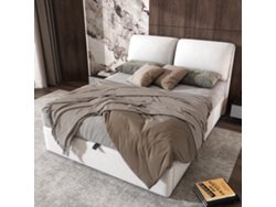 Sofá Cama Tapizado 140x190cm, Terciopelo, Hidráulico, 3 Cajones, Somier De Láminas, Capacidad 300kg, Beige