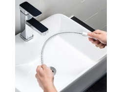 Cepillo De Limpieza Plegable Junnom, Cepillo Para Limpiar Desagües, Flexible Con Fibra De Nailon, 45 Cm, Blanco
