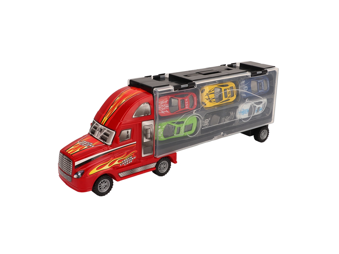 Set De Transporte De Coches Con 12 Vehículos Camión Portátil Modelo De Aleación Juguete Para Niños