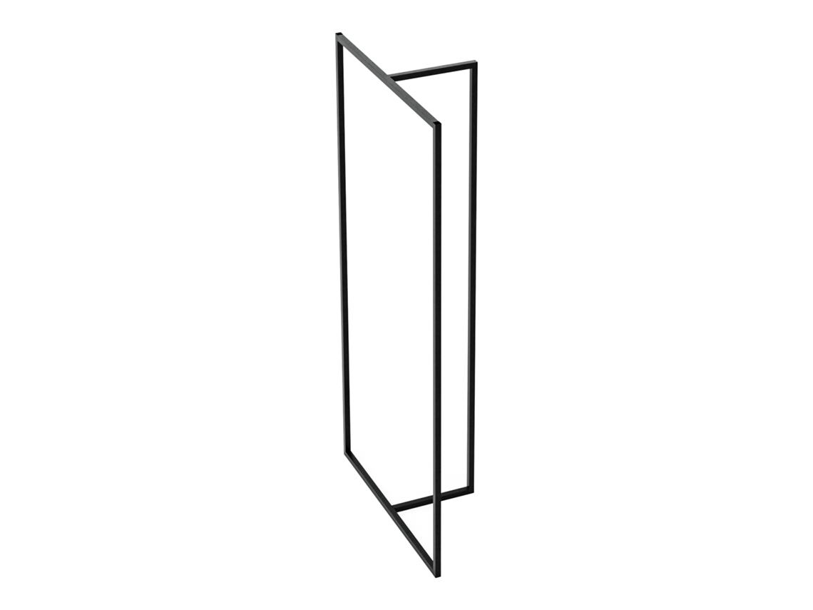 Perchero de pie Hurdal en forma de T acero 160x80x32cm - Negro [EN.CASA]