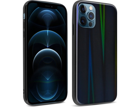 Funda iPhone 12 Pro Max AVIZAR Arcoíris Negro
