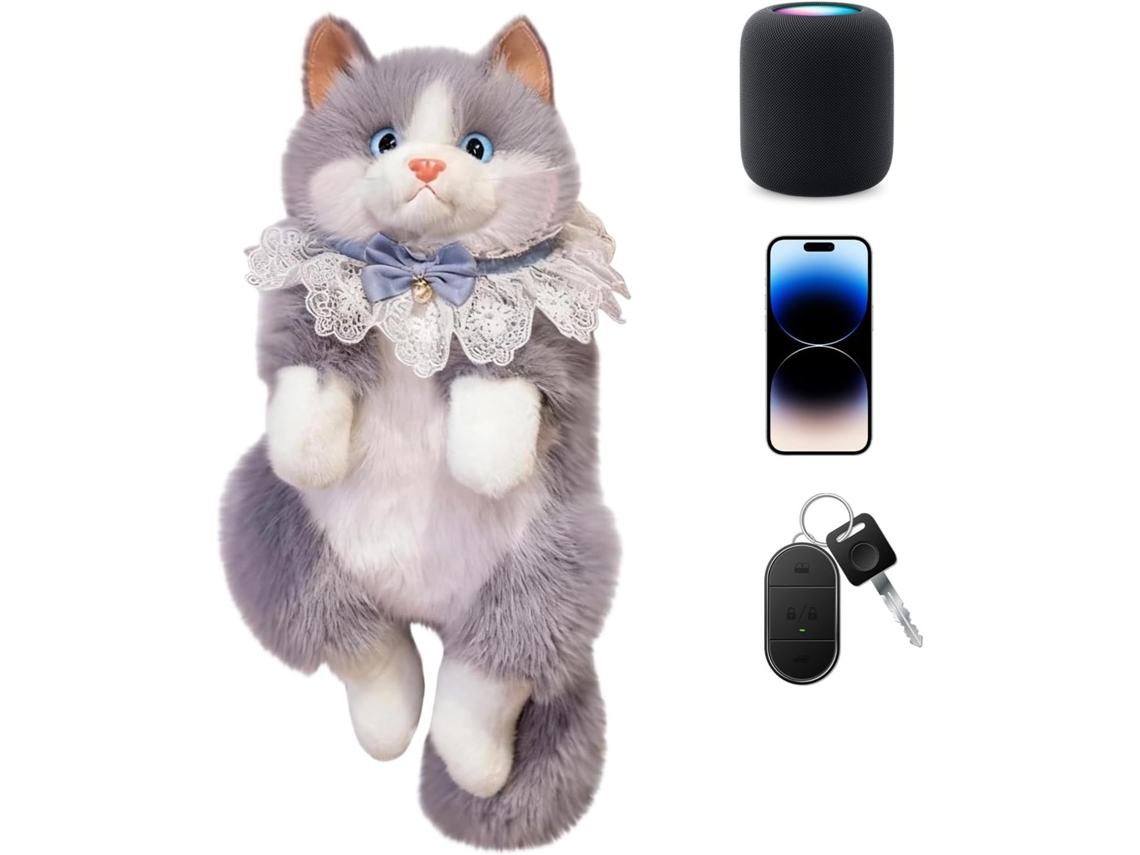 Mochila De Pelúcia Genérica- Design Fofo De Gato Para Passeios Casuais, Escolar Infantil| Ensino Fundamental,