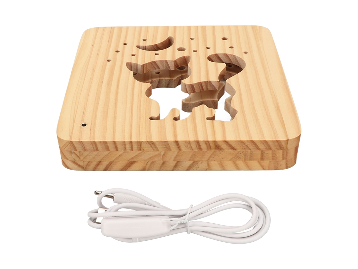 Lámpara 3d De Madera Con Led Suave Forma De Gato Cute Para Dormitorios Salones Decoración Regalos