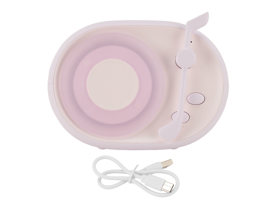 Alto-falante Com Luz De Noite Bluetooth Gravador De Vinil Lâmpada Ambiente Quarto Decoração Roxo