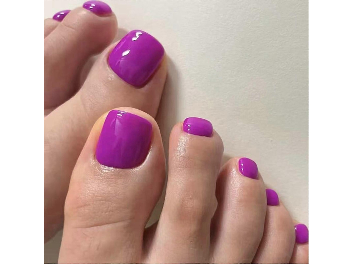 24 Uñas Postizas Cortas, Cobertura Completa, Decoración para Pedicura, para Mujeres que Buscan Estilos Hengrongshen