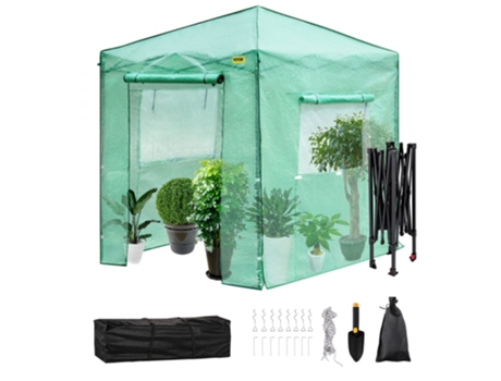Invernadero Portátil VEVOR Walk-In Pop-Up de Jardín 8X6 Pies con Puertas y Ventanas Enrollable