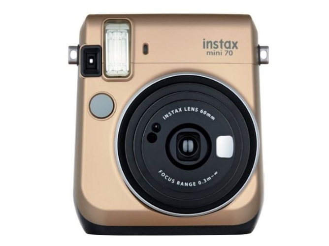 Cámara Instantánea FUJIFILM Instax Mini 70 (Stardust Gold - Obturación: 1/2 a 1/400 s - 2 Pilas CR2/DL - 62x46mm)