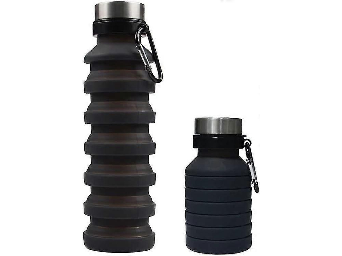 Botella De Agua Plegable | Botella De Bebida Reutilizable | Botella Deportiva | 500 Ml, Negra Rosewell