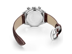 Reloj Cronógrafo Analógico De Cuarzo Para Hombre Megir, De Cuero Genuino, 3 Atm, Color Negro/marrón.