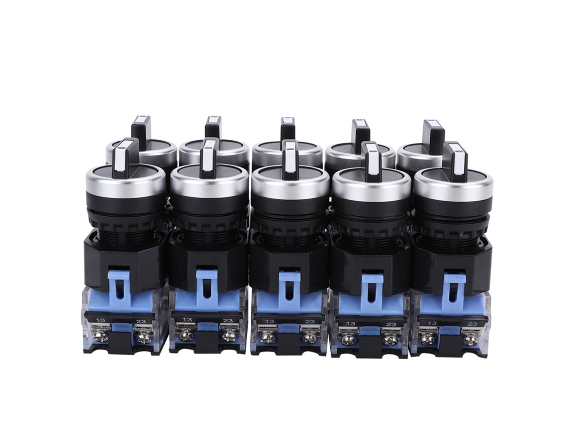 2026velora-10pcs Interruptor Rotativo Selector De 3 Posiciones Autobloqueante Bem38-20x/31 22mm