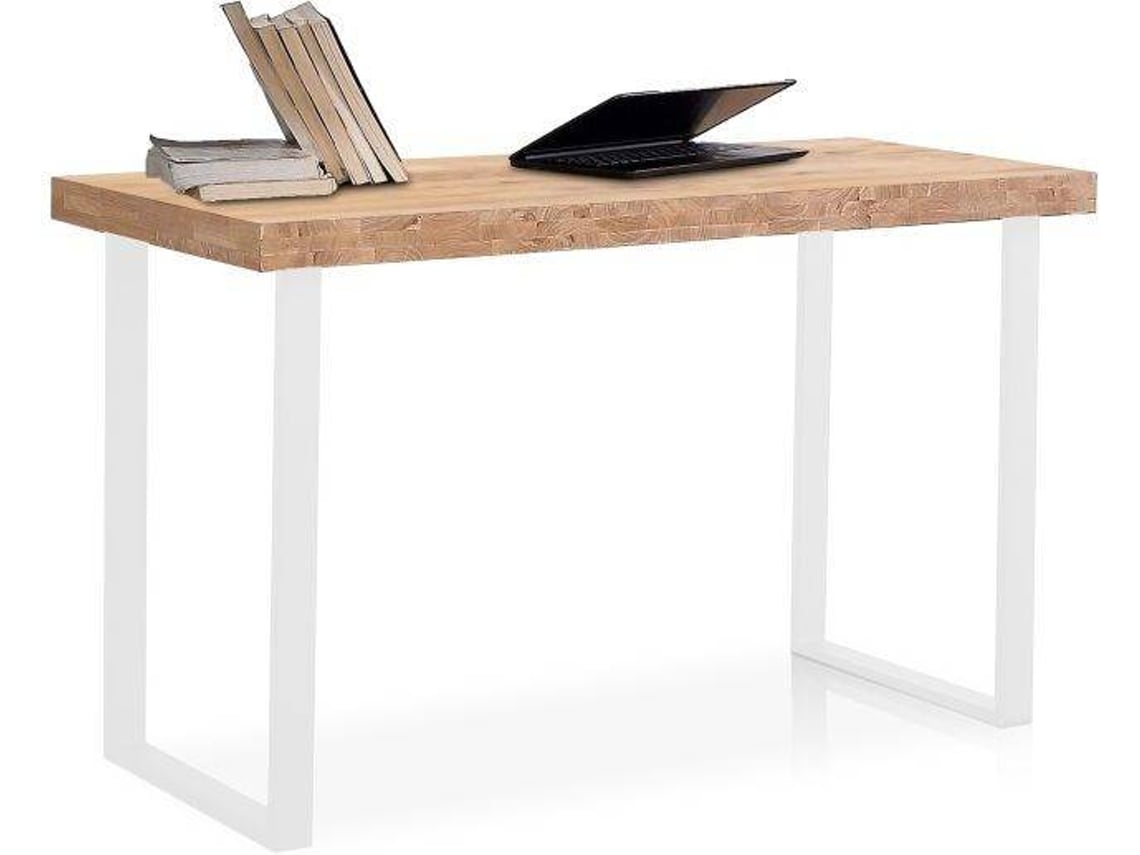 Escritorio ADEC Natural   (Roble Salvaje - Blanco - MaderaMaciça - 120 x 60 x 73 cm)