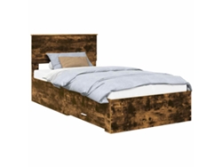 Maison Exclusive - Estructura De Cama Con Cabecera Roble Ahumado 100 X 200 Cm
