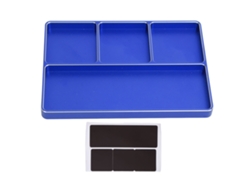 Bandeja Para Tornillos De Reparación Rc Con 4 Compartimentos, Aluminio Con Base Magnética Para Coches Y Aviones Rc, Azul.