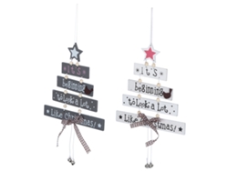 Colgantes de madera para árbol de Navidad y decoración de pared