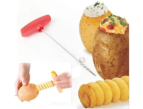 EPRHAY Cuchillo espiral para verduras y frutas y hortalizas, cuchillo espiral, patata, zanahoria, pepino, picador de ensalada, picador espiral manu...