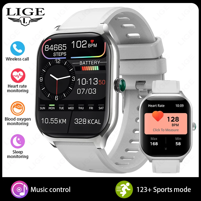 Reloj Inteligente (gris), 2,01 Pulgadas, Resistente Al Agua Para Deportes Al Aire Libre, Llamadas Bluetooth.