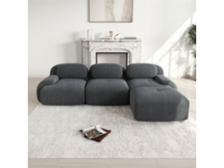 Sofá Modular 3 Plazas - Ergonómico, Haustierfreundlich, Sin Montaje, Con Brazos Extra Anchos - Gris