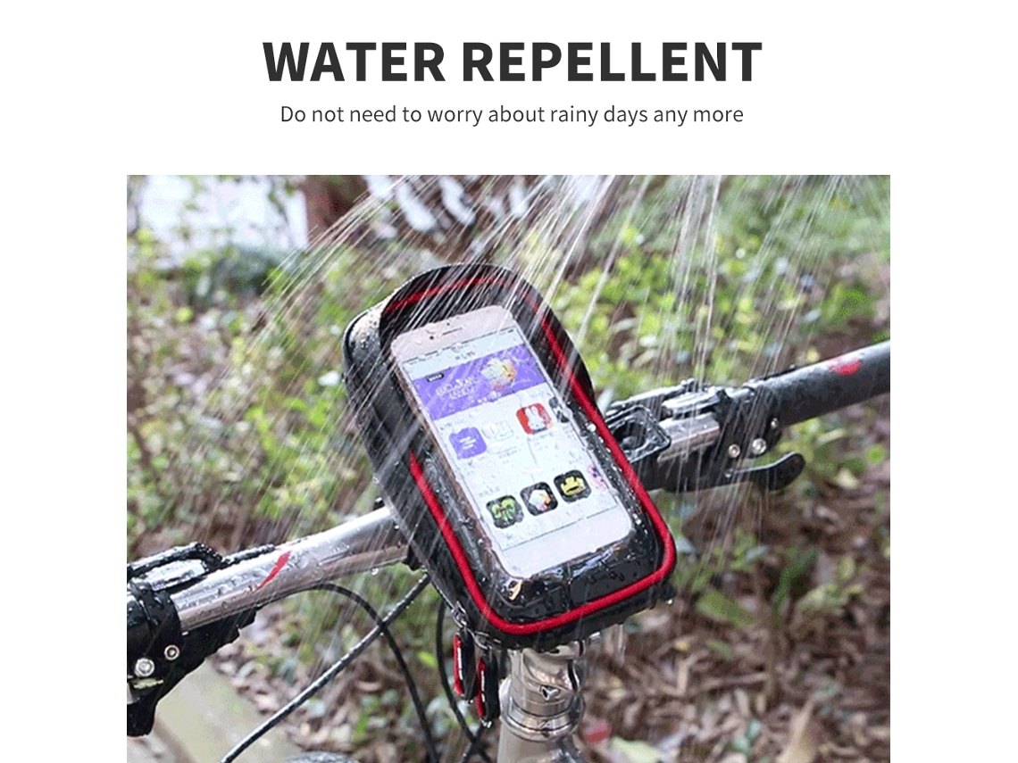 Bolsa Para Bicicleta Con Soporte Para Teléfono Con Pantalla Táctil Impermeable De 6 Pulgadas Y Compartimento De Almacenamiento Para Manillares De Mtb.