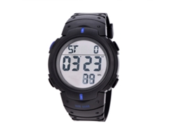 Reloj Digital Deportivo Led Con Luz De Fondo De Pulsera Redonda Electrónica (caja Negra Azul)