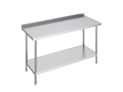 Mesa de trabajo de acero inoxidable de 610 x 1524 mm con estante Tekmaquinas