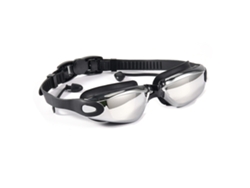 Gafas de natación para adultos con lentes de silicona impermeables y antivaho con revestimiento metálico.