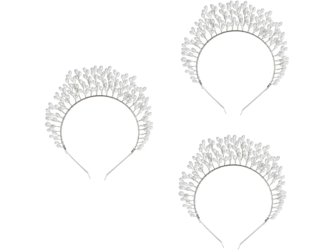 Conjunto De Coroa Artificial De 3 Peças, Tiara Elegante Para Noiva, Tiara Extravagante, Acessórios Para Festa