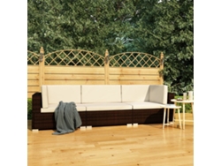 Conjunto de sofás de jardín con cojines de mimbre marrón, Dkd Home Decor
