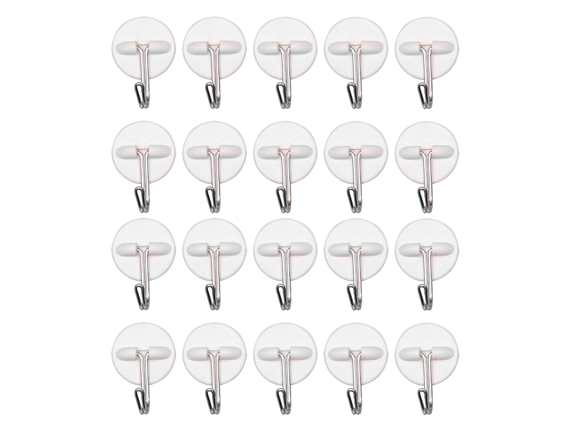VVJIJILLY Ganchos Adesivos 20pcs Brancos De Plástico Para Pendurar Sem Danos Na Parede.
